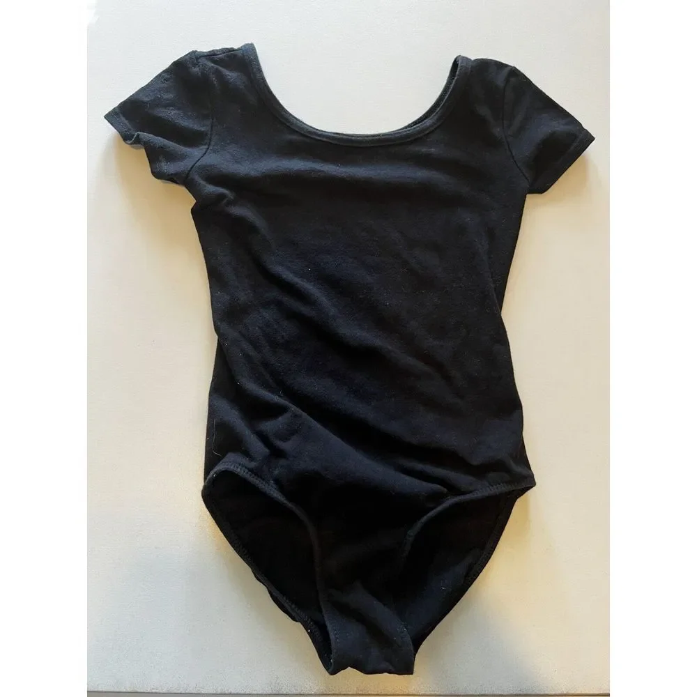 LEOTARD‎ Girls Kids Size 4T Short Sleeve Solid Black